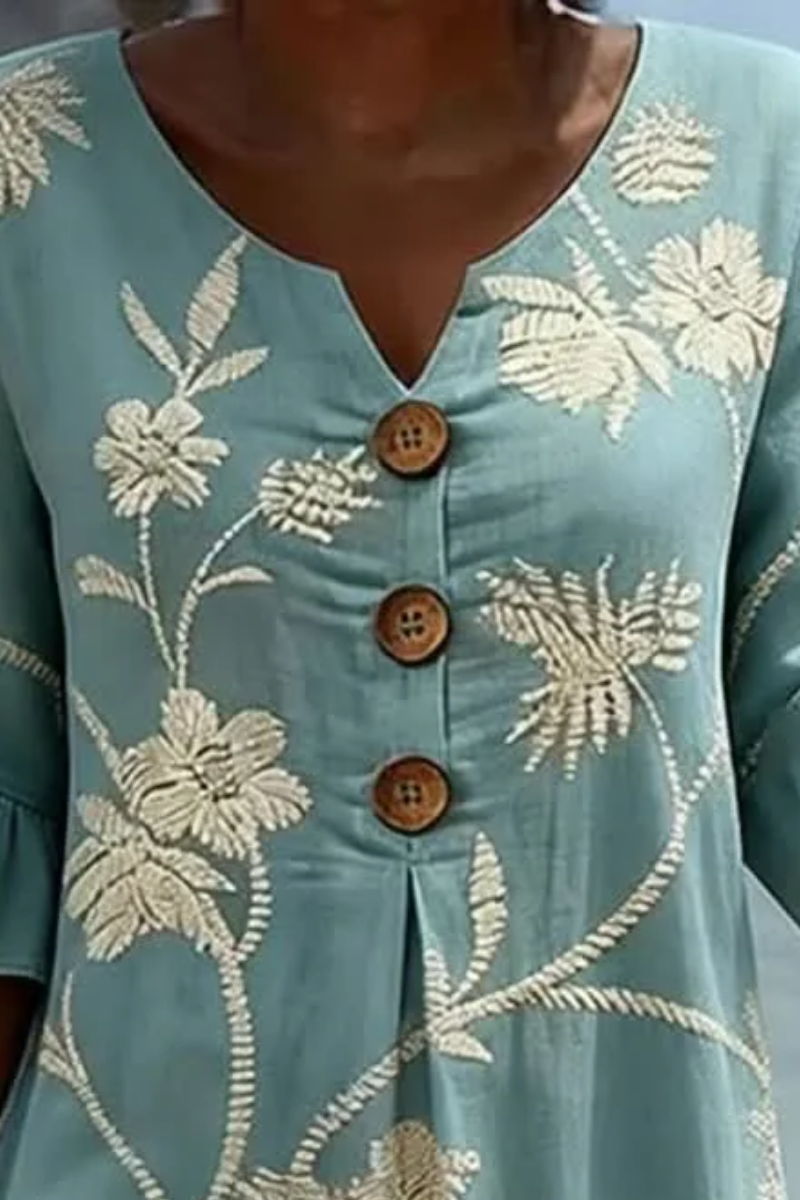 MILA - Elegante Gebloemde Midi Jurk